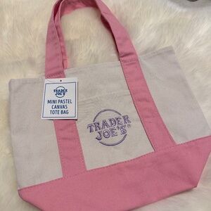 Trader Joe's Mini Tote Pink Purple